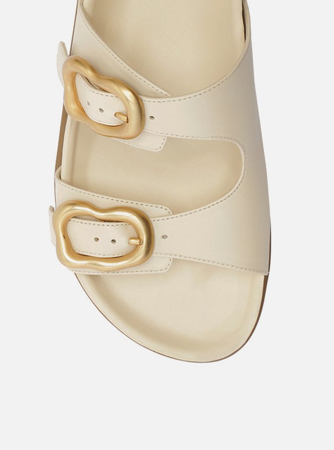 Papete Off-White Couro Fivelas Orgânicas