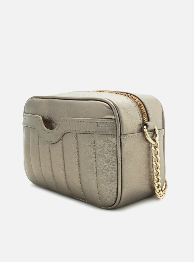 Bolsa Tiracolo Dourada Couro Francine Pequena