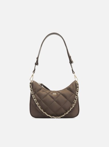 Arezzo — Bolsa Tiracolo Marrom Matelassê Pequena Corrente