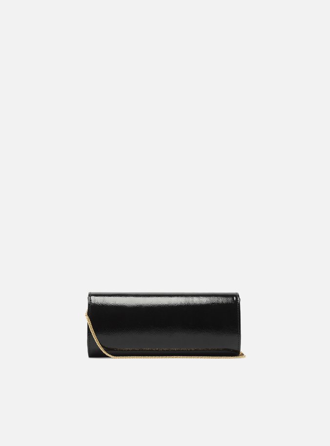 Bolsa Tiracolo Preta Couro Pequena Alongada