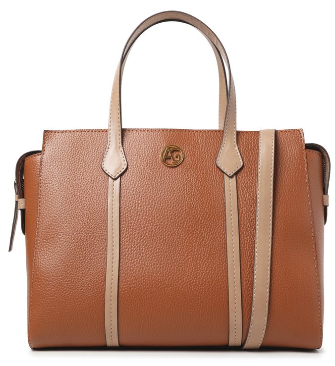 Bolsa Tote Marrom Romana Média Bege