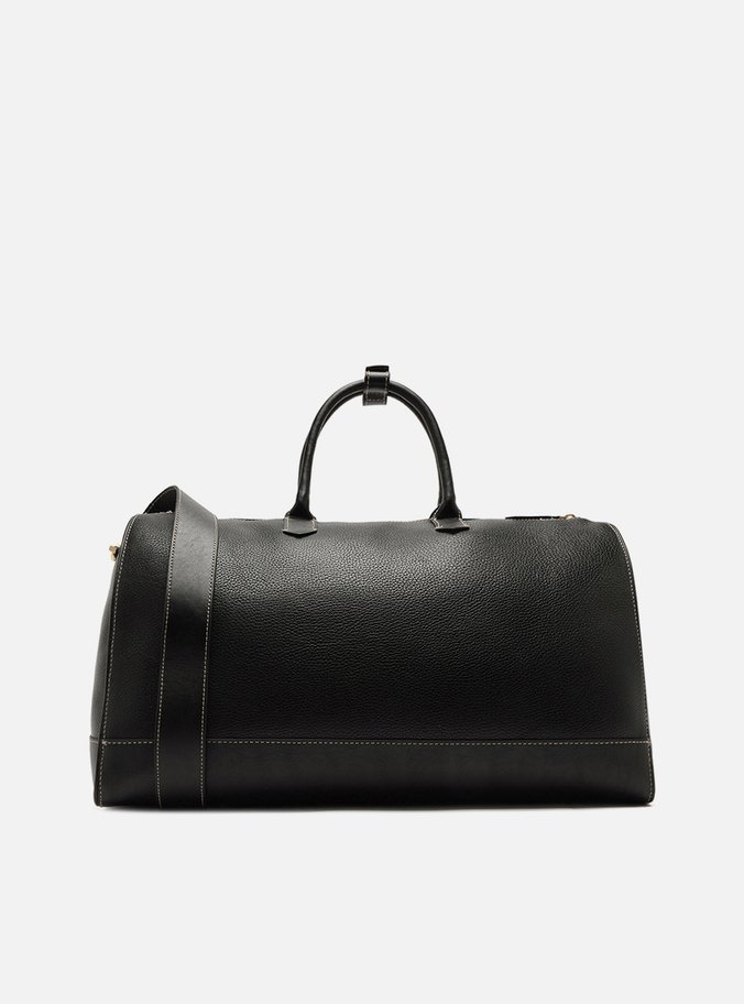 Bolsa de Viagem Preta Couro  Grande