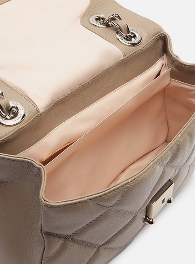 Bolsa Tiracolo Cinza Couro Mizz Média