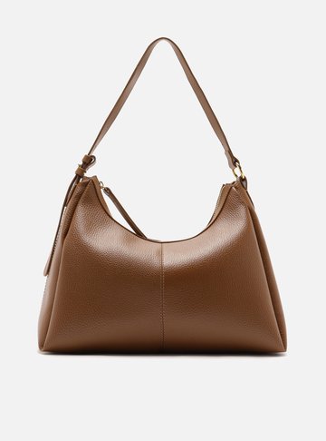 Bolsa Hobo Marrom Grande Texturizada Básica