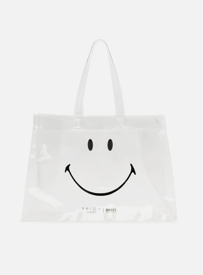 Bolsa Shopping Transparente Vinil Liz Grande Smiley