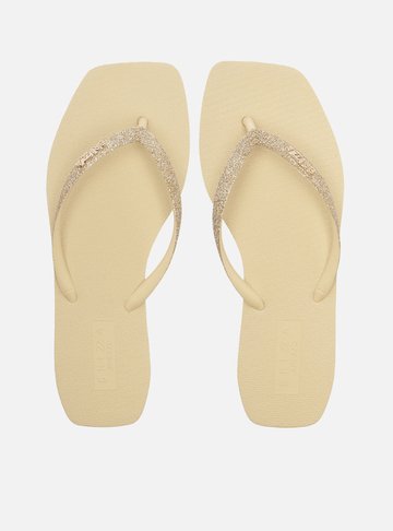 Chinelo de Dedo Dourado Glitter Square Brizza