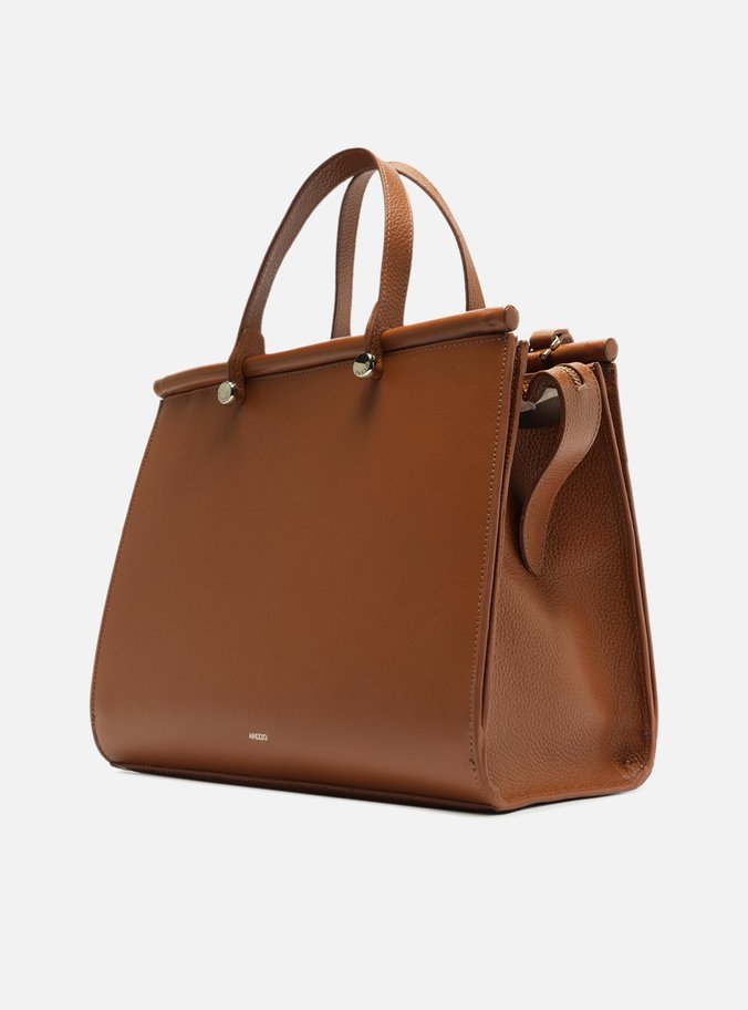 Bolsa Shopping Marrom Couro Fontana Grande