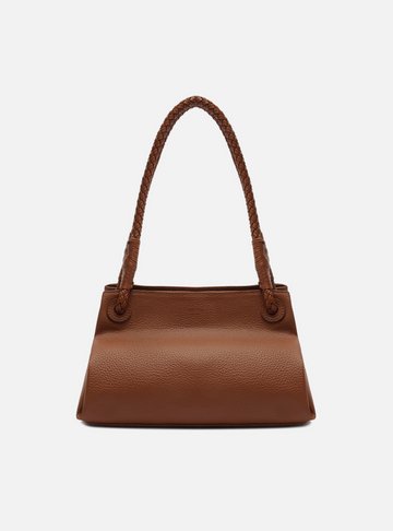Arezzo — Bolsa Shoulder Marrom Média Alça Trançada