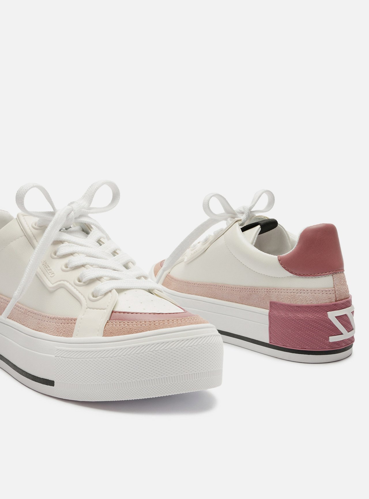 Tênis Branco Flatform Amarração Rosa — foto 4