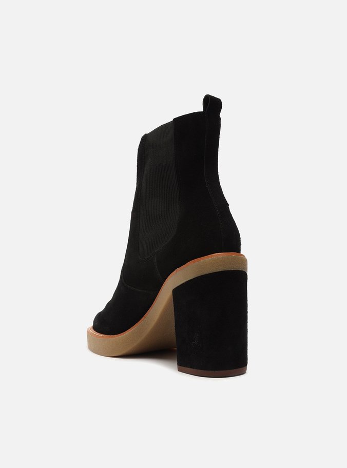 Bota Preta Camurcina Meia Pata Bloco Chelsea