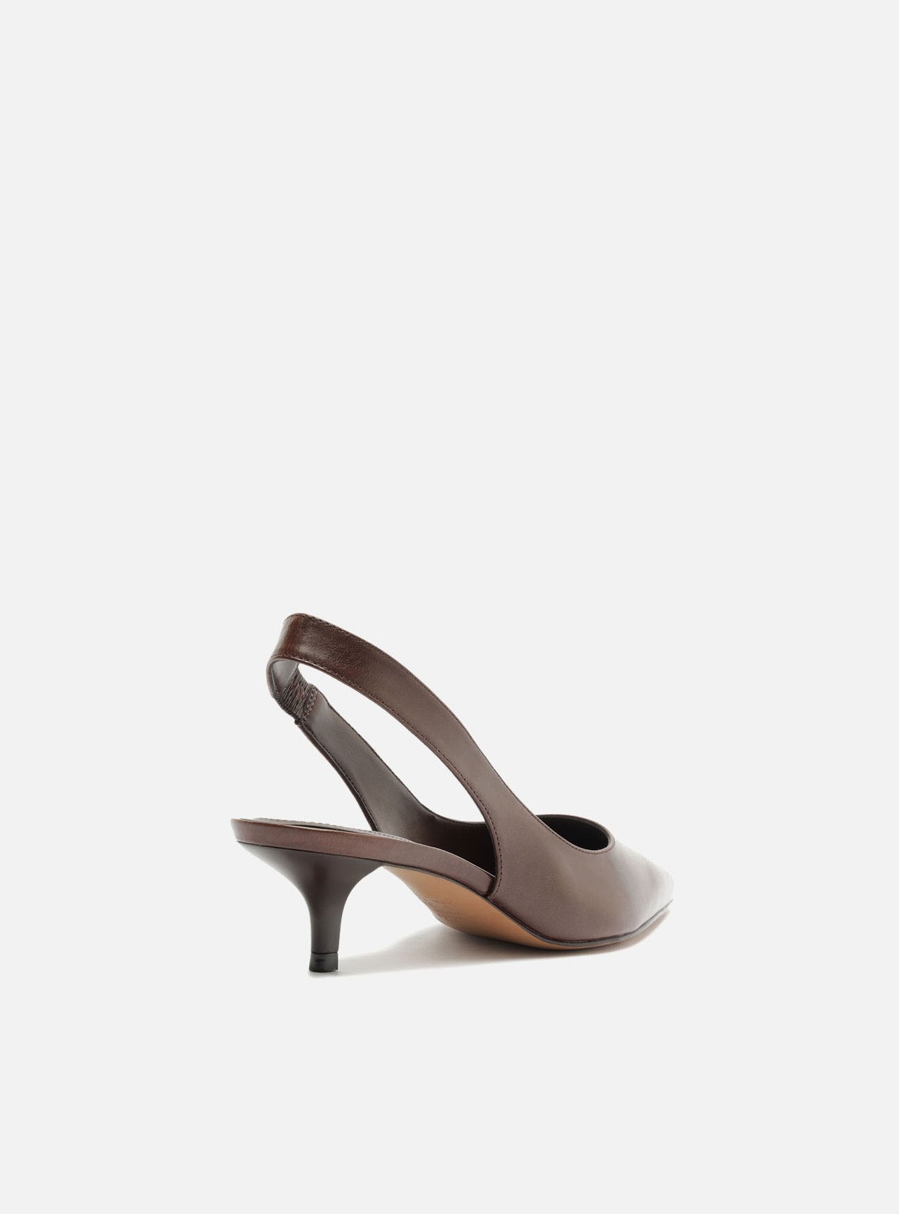 Scarpin Marrom Couro Salto Fino Slingback — foto 3