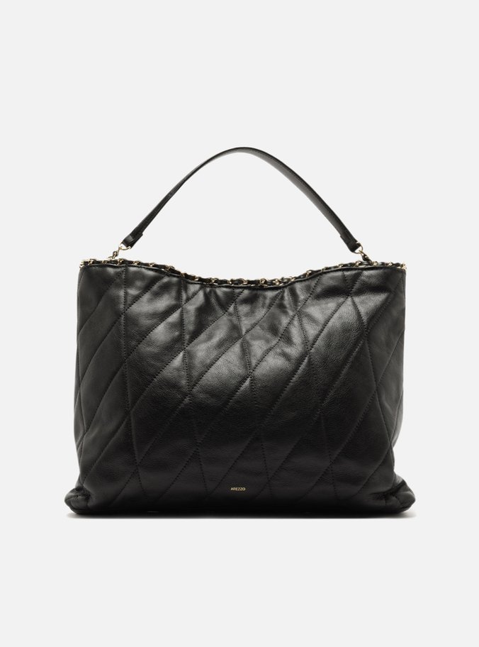 Bolsa Hobo Preta Couro Grande Matelassê