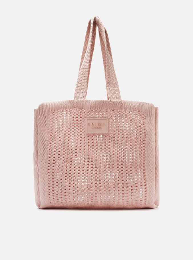 Bolsa Shopping Rosa Blush Crochê Mônaco Grande
