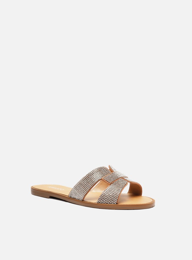 Rasteira Marrom Metalizada Shape H