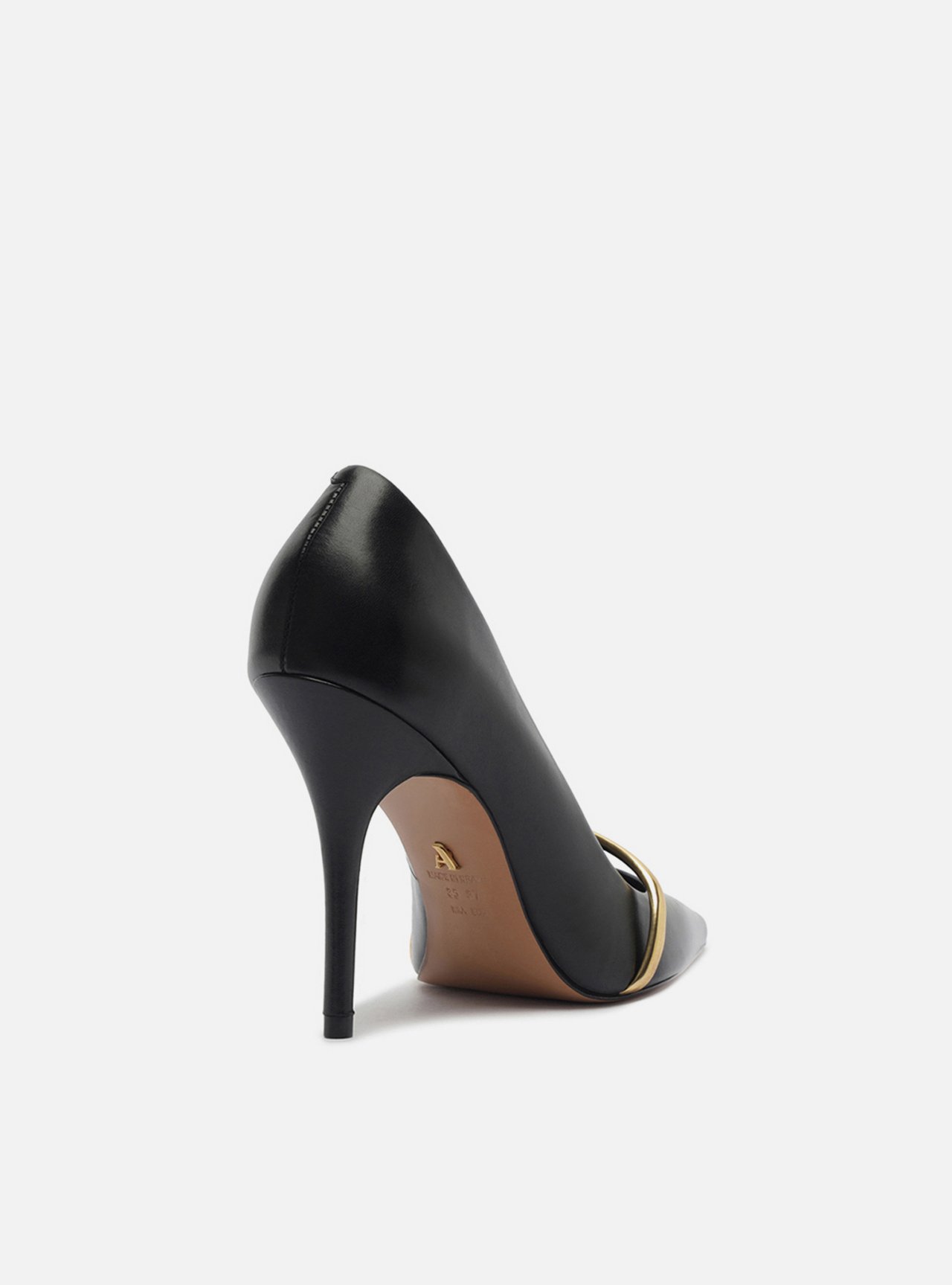Scarpin Preto Salto Fino Metais — foto 3