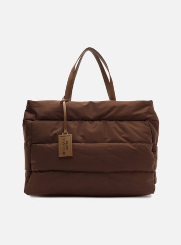 Arezzo — Bolsa Shopping Marrom Grande Nylon Brizza