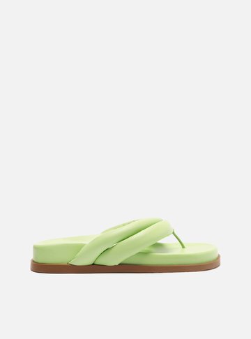 Rasteira Verde Tiras Largas Flip-Flop