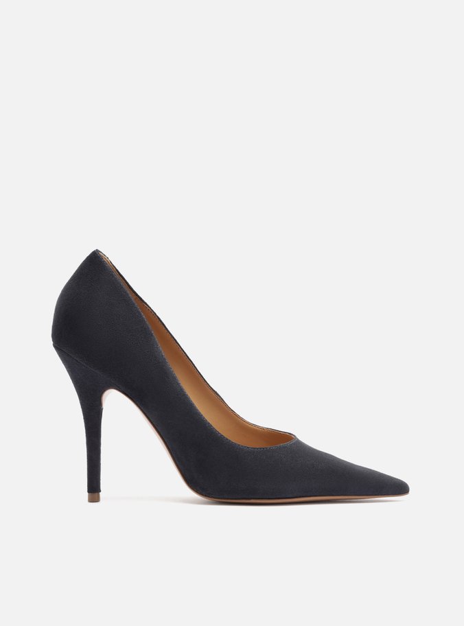 Scarpin Azul Camurça Salto Fino