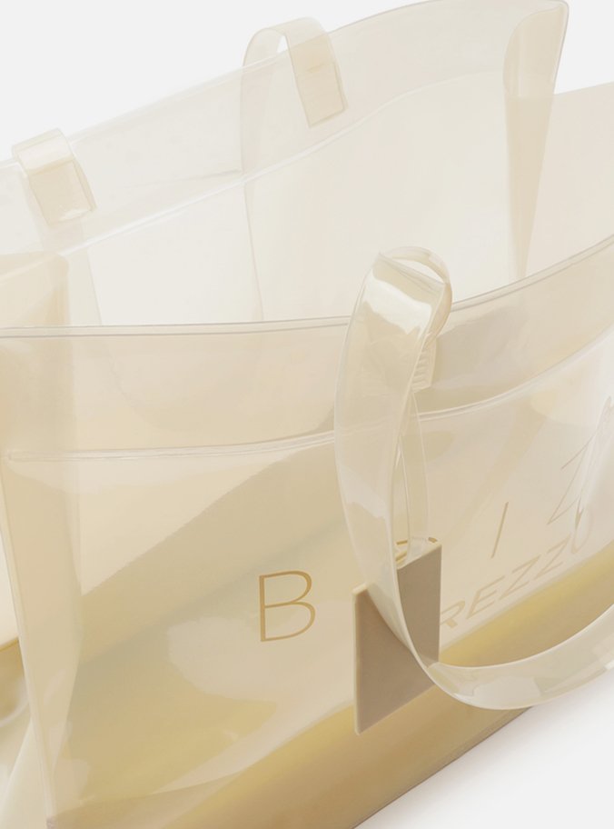 Bolsa Shopping Cinza Vinil Liz Logo Grande