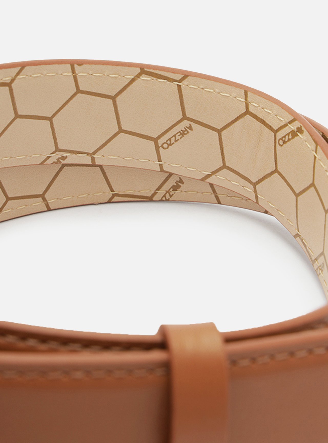 Cinto Marrom Couro Médio Maxi Fivela Quadrada — foto 5