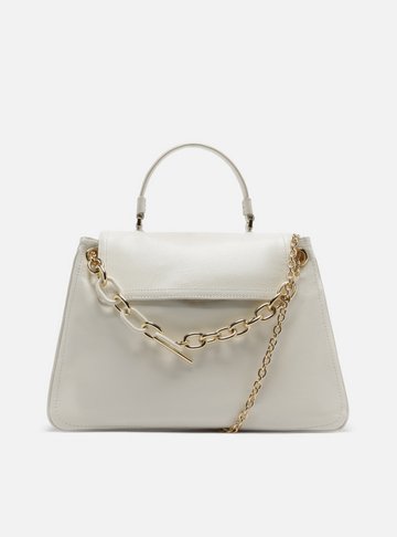 Bolsa Satchel Branca Couro Claire Grande