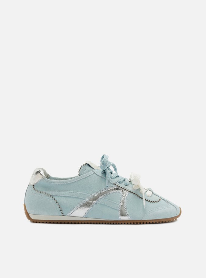 Tênis Azul Suede Bico Redondo Amarração