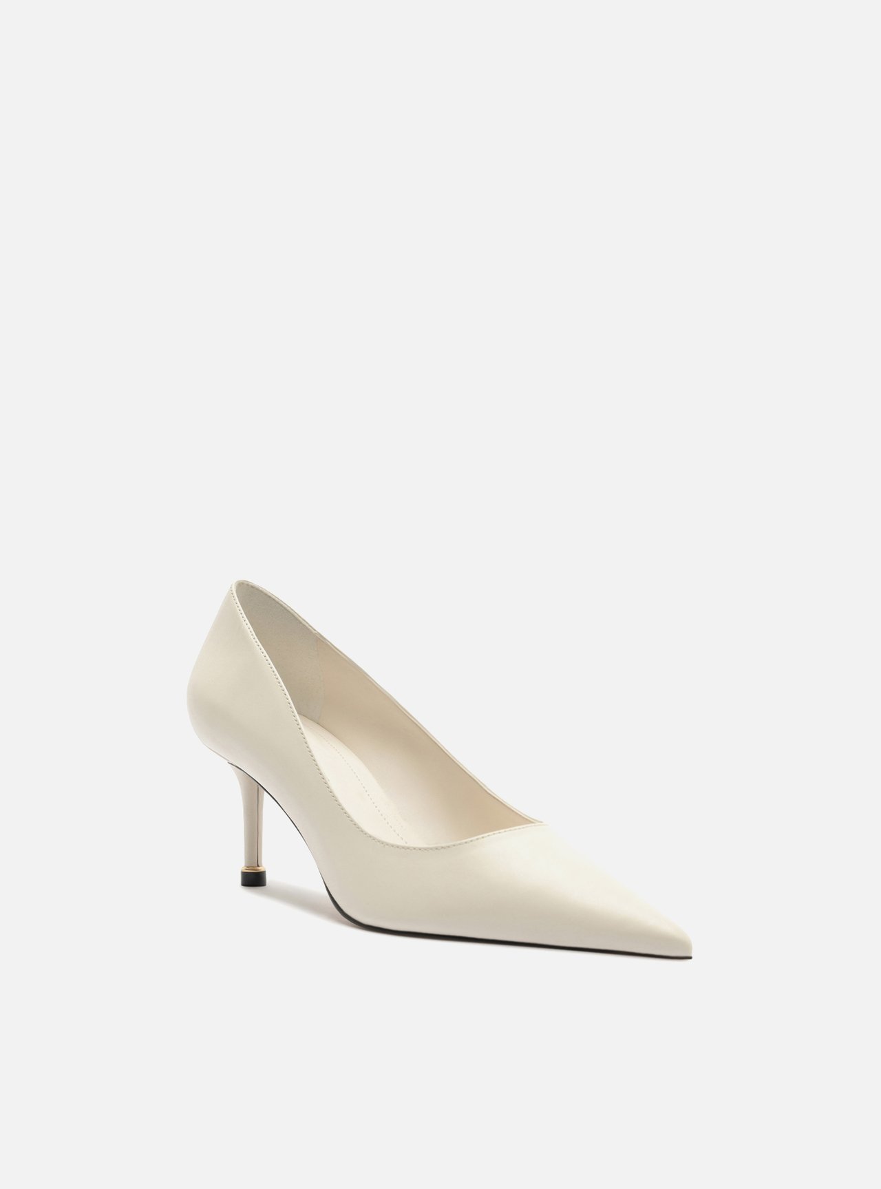 Scarpin Branco Couro Salto Fino — foto 2