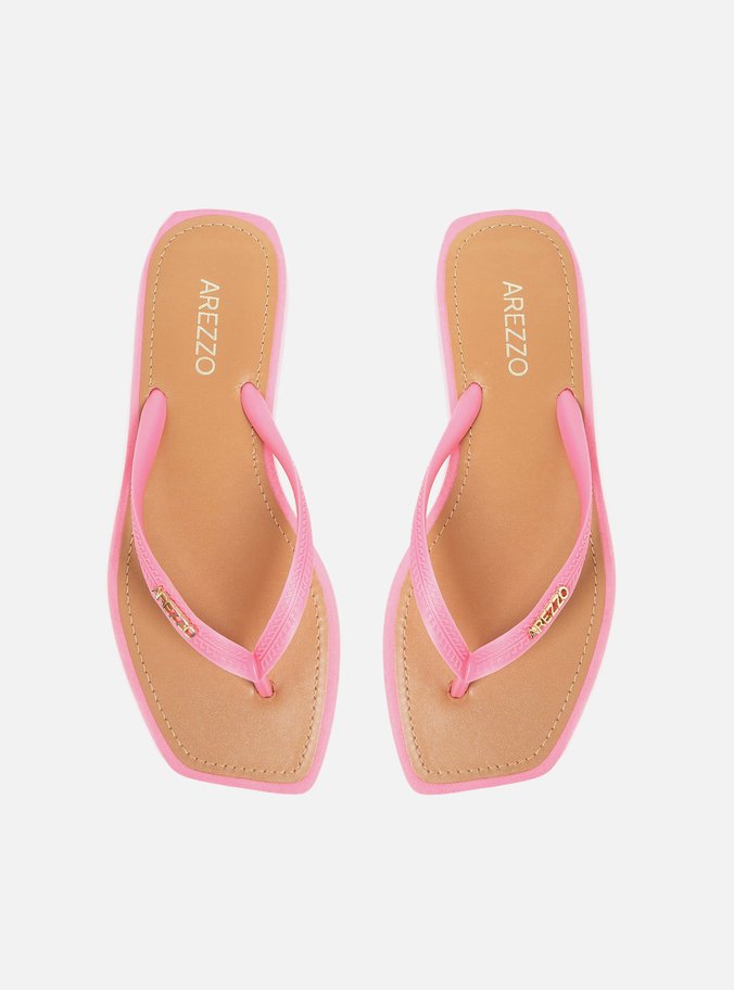Chinelo de Dedo Rosa Bico Quadrado Brizza