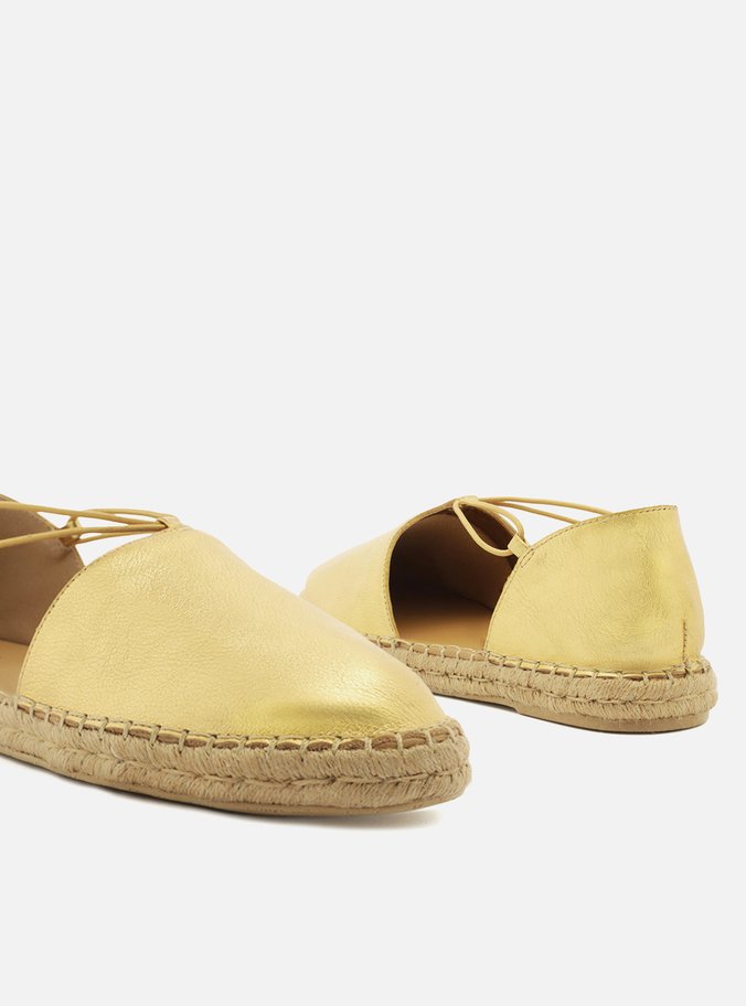 Espadrille Dourada Salto Rasteiro