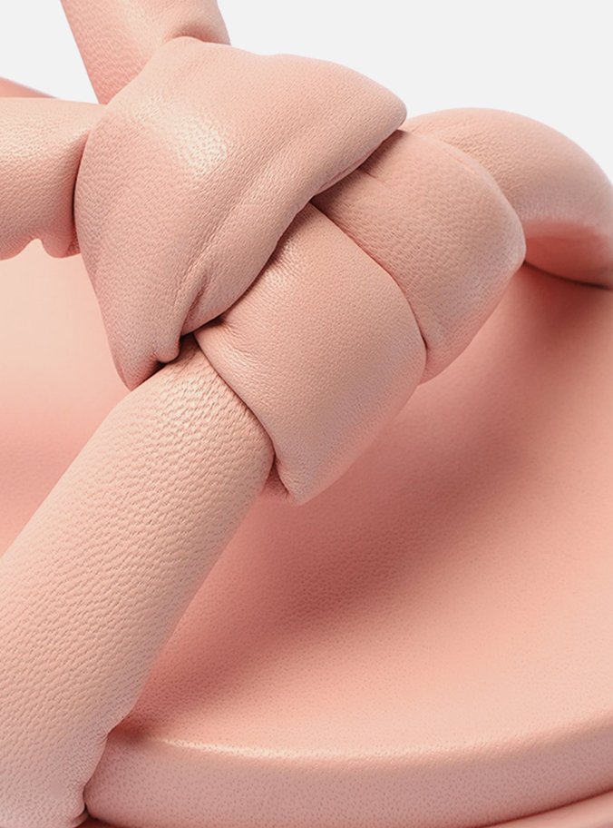 Papete Rosa Rasteira Tiras Pillow