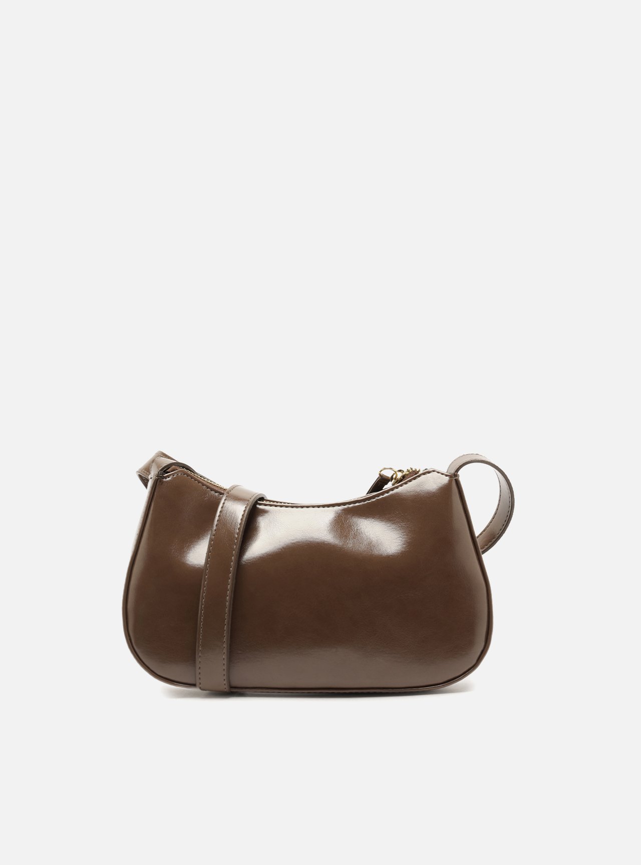 Bolsa Tiracolo Marrom Média Rebites — foto 3