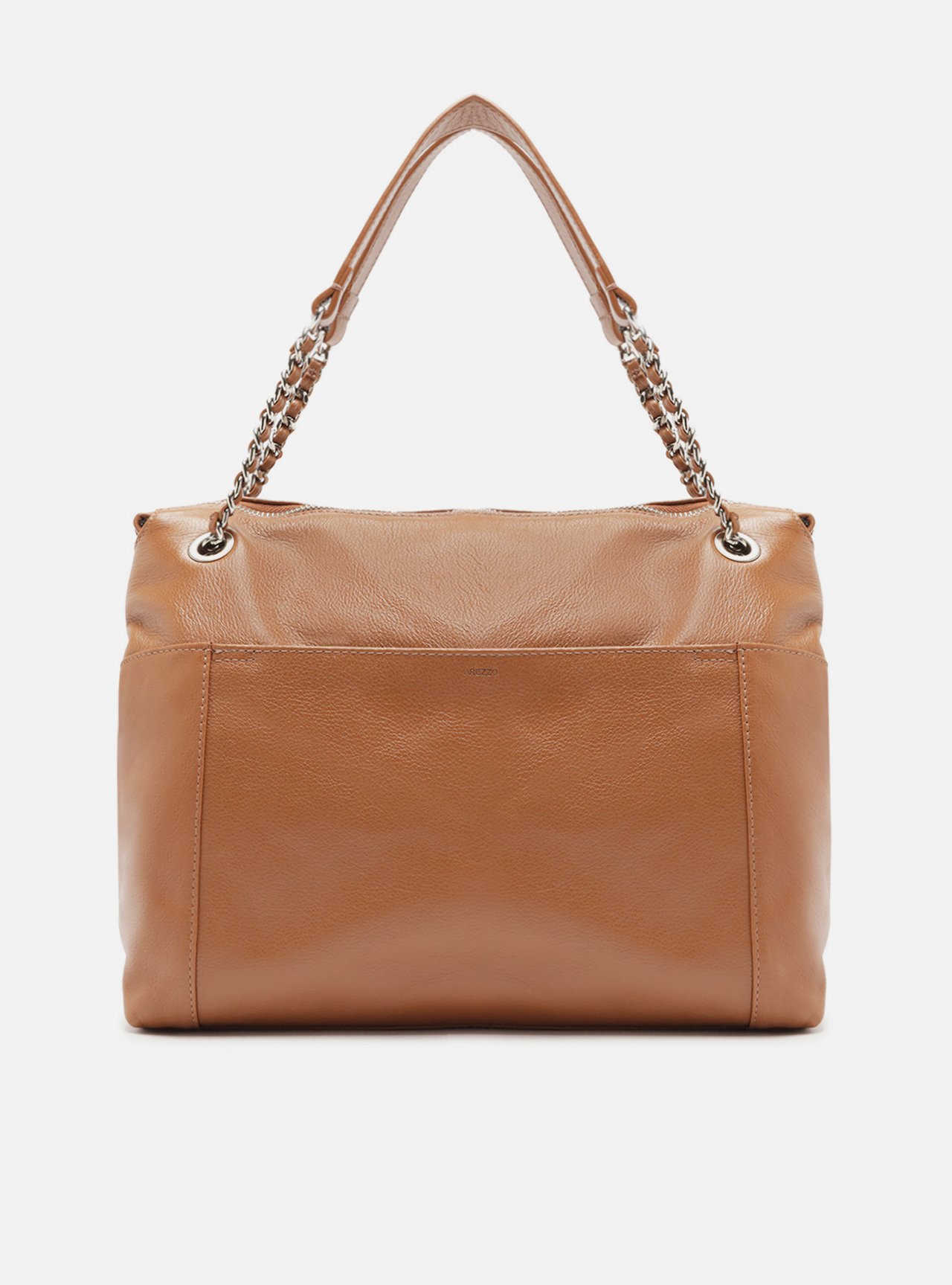 Bolsa Shopping Marrom Couro Grande Metal — foto 3