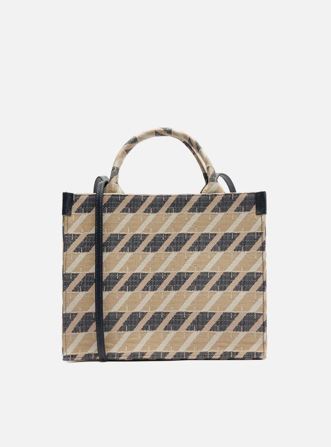 Bolsa Shopping Azul Jacquard Média ZZ Graphic | Arezzo