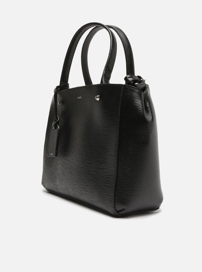 Bolsa Tote Preta Couro Wave Bella Grande