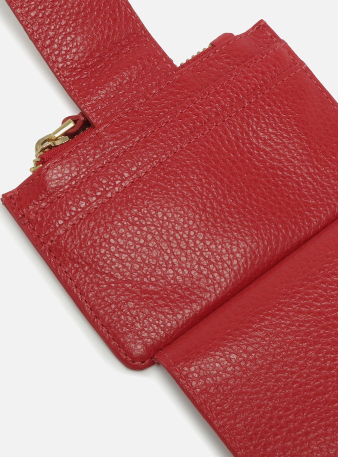 Porta-Cartões Vermelho Couro Bolso ARZ