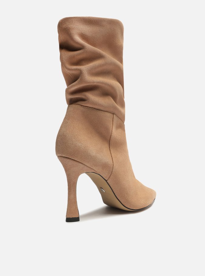 Bota Nude Acamurçada Cano Médio Slouchy