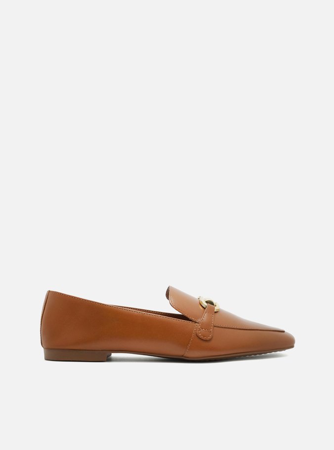 Mocassim Marrom Bico Quadrado Rasteiro