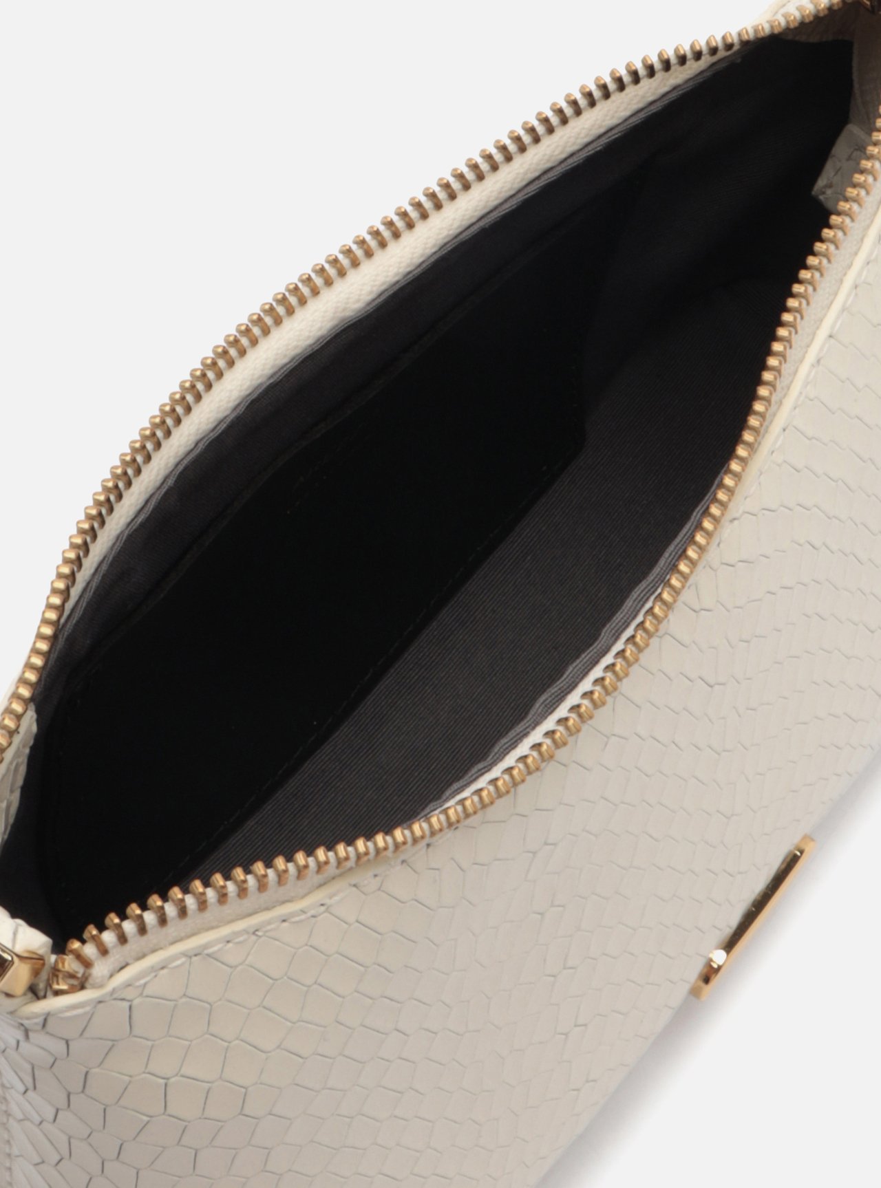 Bolsa Shoulder Preta Couro Média Snake Corrente — foto 4