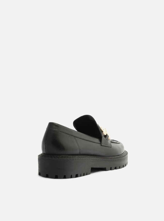 Mocassim Preto Couro Tratorado Livia