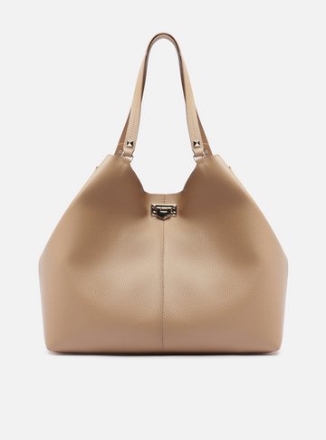 Bolsa Shopping Bege Grande Encaixe Metal