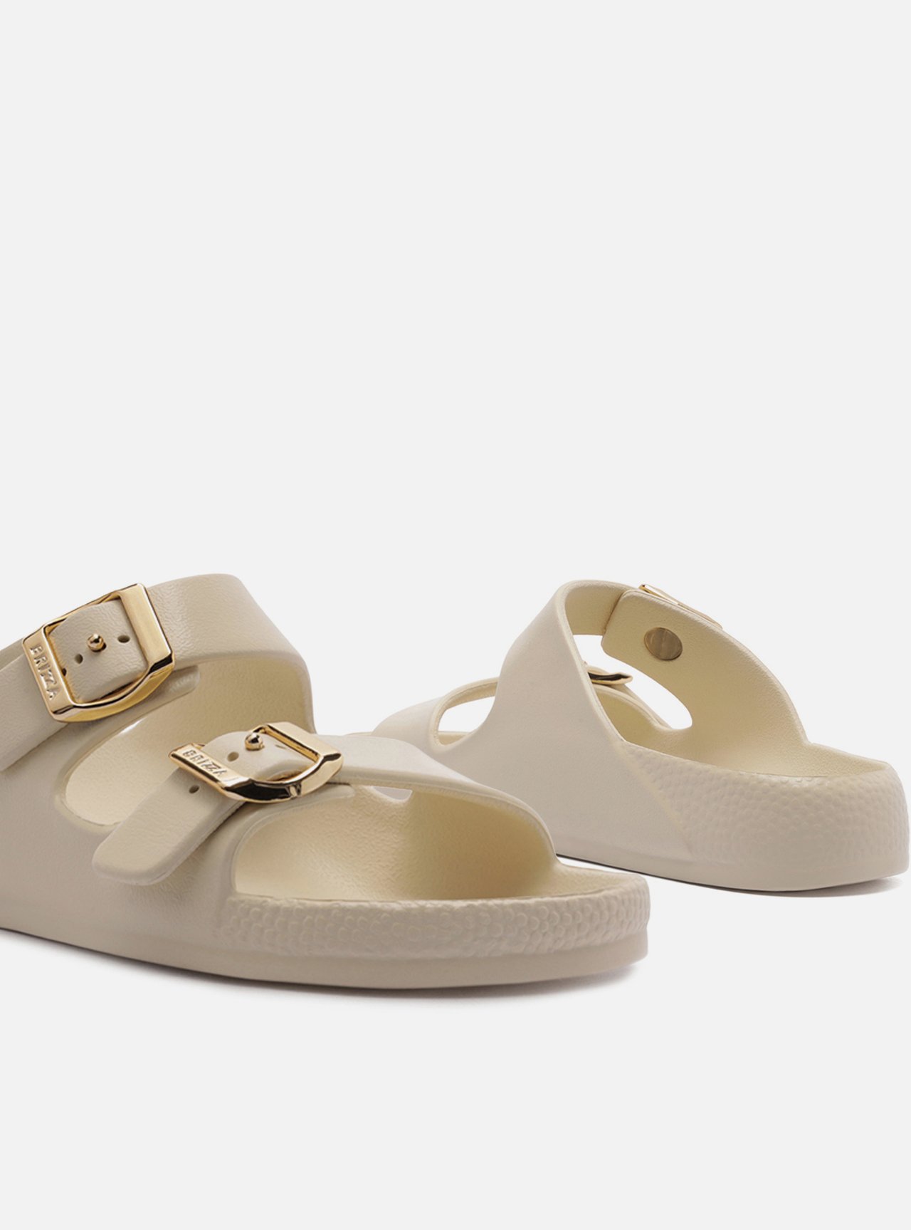 Sandália Slide Off White Fivelas Metálicas Brizza — foto 4