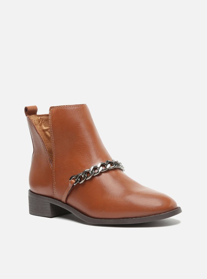 Bota Cano Curto Marrom Corrente