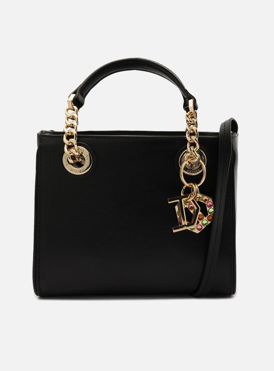 Bolsa Tote Preta Couro Jade Média