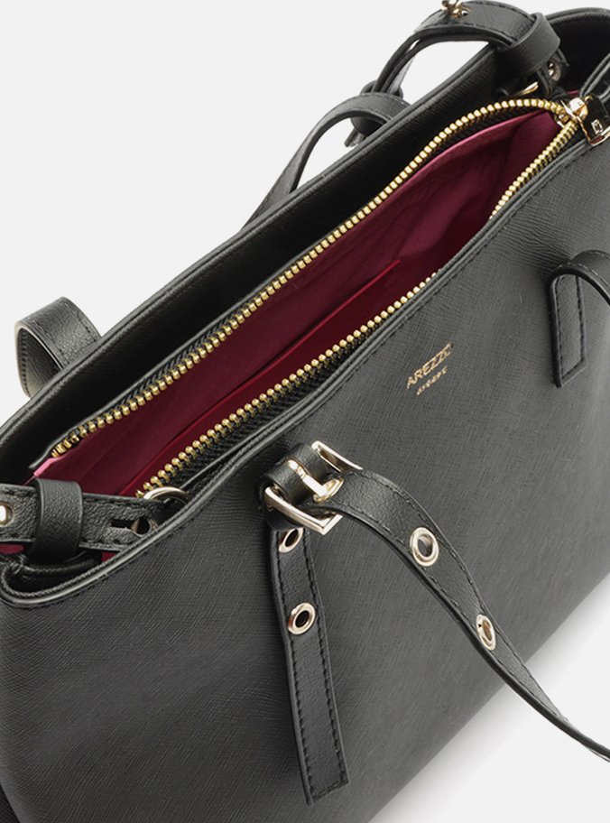 Bolsa Tote Preta Média Alça Fivela
