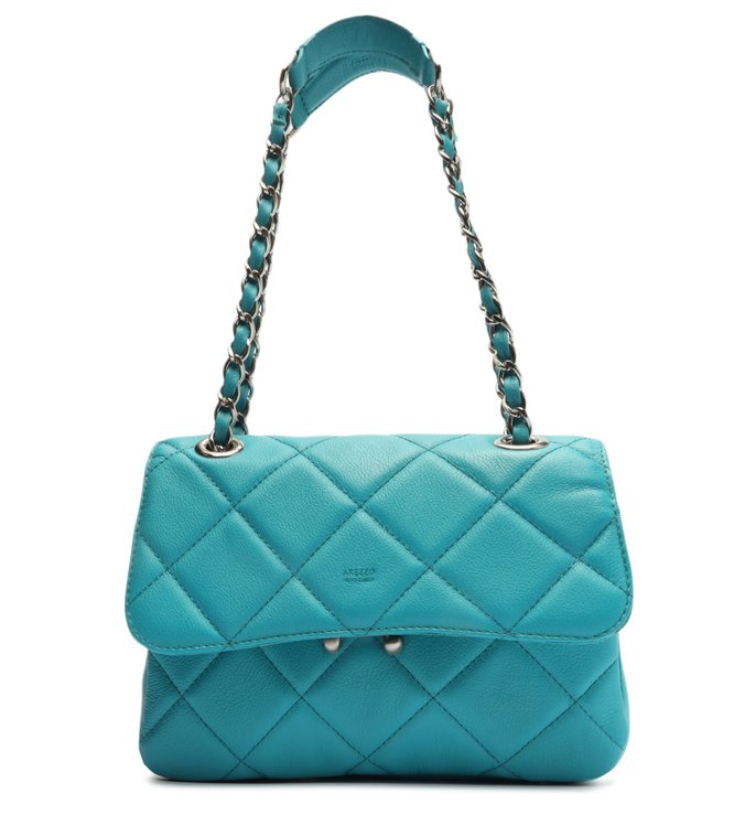 Bolsa Tiracolo Azul Couro Mizz Média