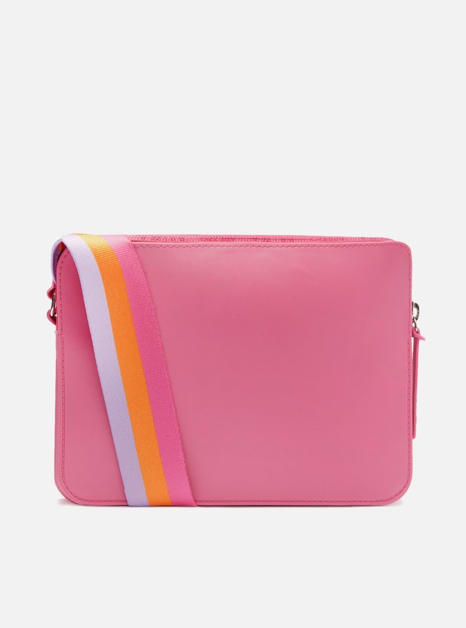 Bolsa Tiracolo Rosa Alça Colorida Brizza