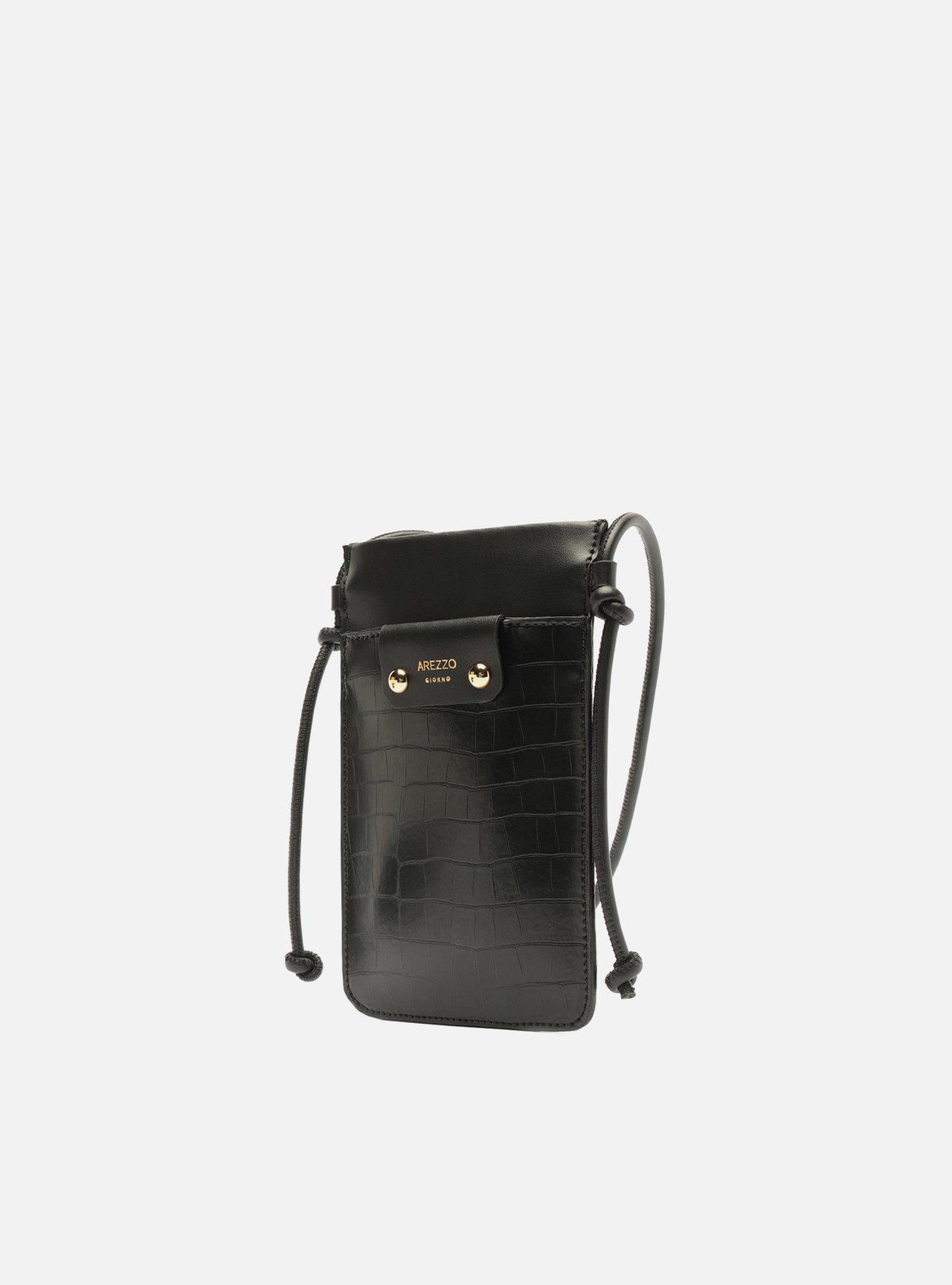 Mini Bag Preta Croco Porta-Celular — foto 2
