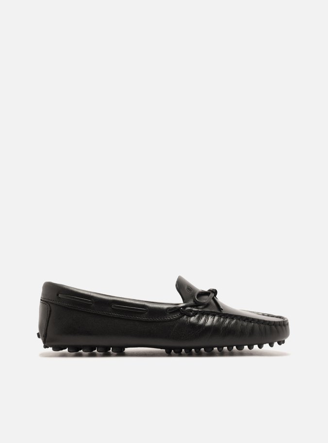 Mocassim Preto Couro Sola Emborrachada Retrô