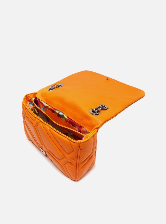 Bolsa Tiracolo Laranja Couro Emma Média