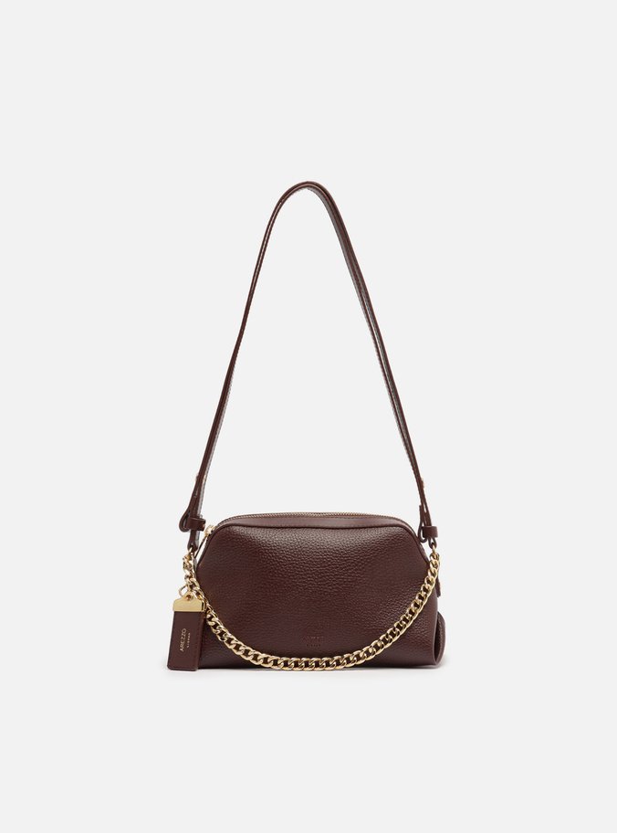 Bolsa Tote Marrom Pequena Tag Corrente
